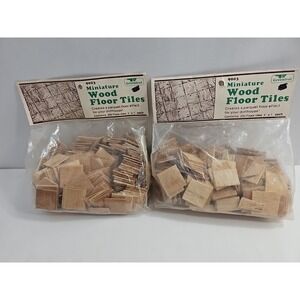 (2) VTG Greenleaf 9003 Miniature Wood Parquet Floor Effect  1"x  1"- 2 Pks‎ -250